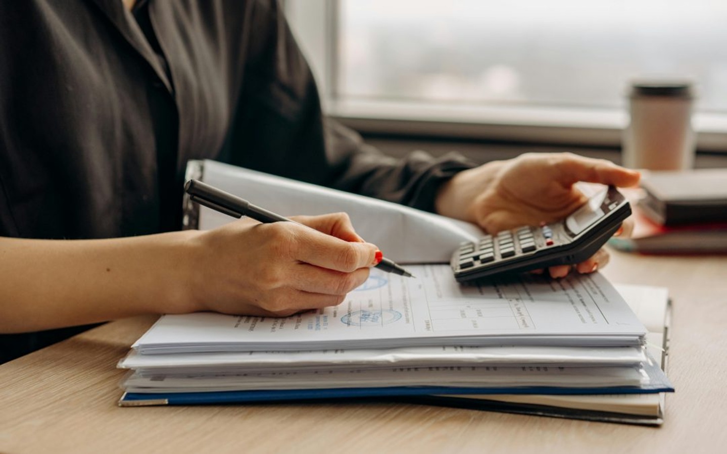 a girl doing calculation